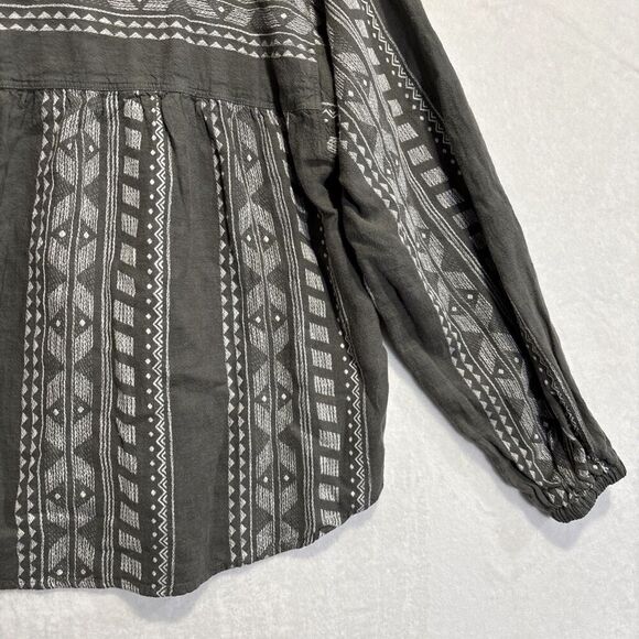 Splendid Women's Olive Green Freesia Long Sleeve Linen Button-Up Shirt Top Small - Picture 11 of 14